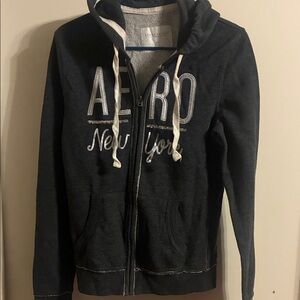 Aeropostale Charcoal Hoodie with Silver Accents